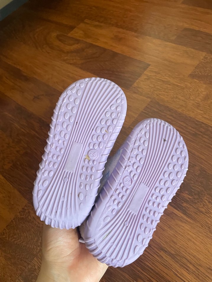 Kız Çocuk Mor Baskılı Sıcak Ev Terliği - Görsel 3