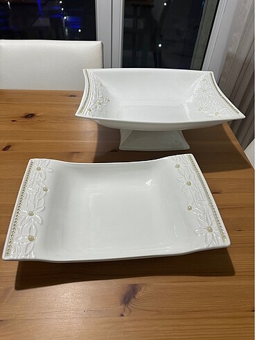  Beden beyaz Renk Servis tabağı