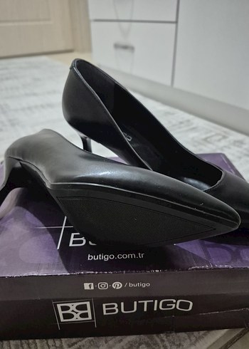 Butigo Siyah Topuklu Stiletto Kadın Ayakkabı - Görsel 2
