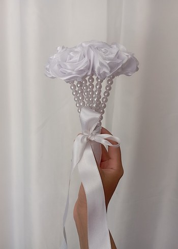 Beyaz İnci Detaylı Gelin Buketi - Görsel 6