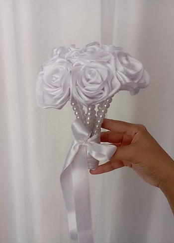 Beyaz İnci Detaylı Gelin Buketi - Görsel 5