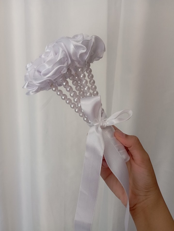 Beyaz İnci Detaylı Gelin Buketi - Görsel 4