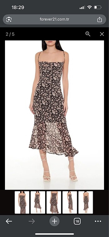 Forever 21 Çiçek desenli midi elbise