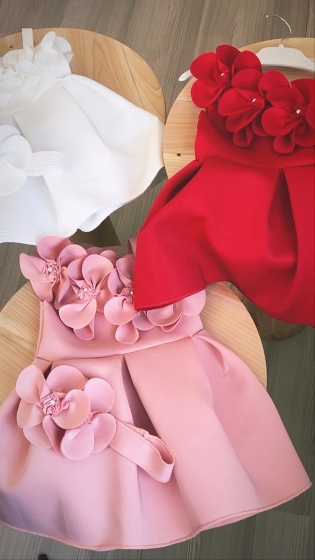 Diger Pembe Çiçekli Kolsuz Kız orkide Elbisesi - Görsel 3