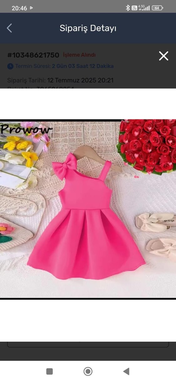 Mor Fiyonk Detaylı Çocuk Abiye Elbise ve bandana - Görsel 3