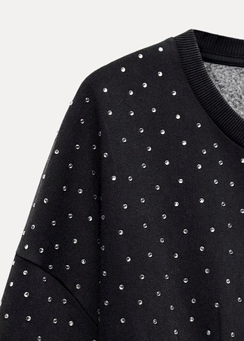 m Beden Zara taşlı sweatshirt
