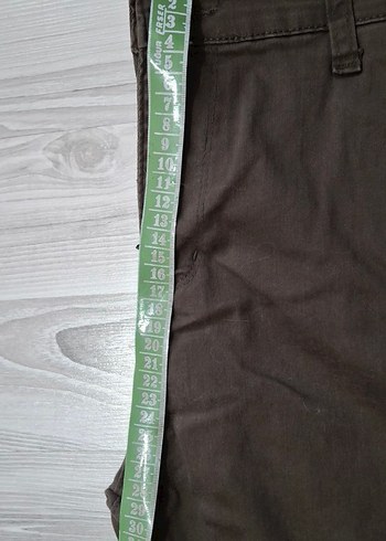 Kot Keten Asker Yeşili Kargo Pantolon - Görsel 7