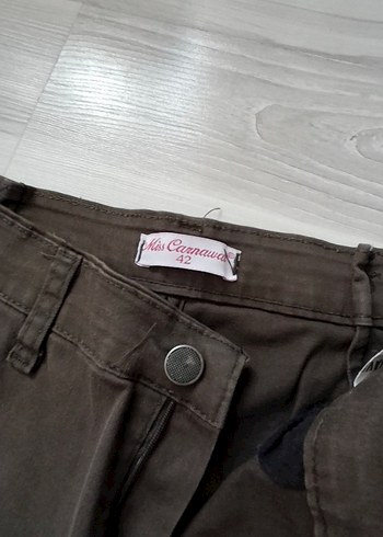 Kot Keten Asker Yeşili Kargo Pantolon - Görsel 10