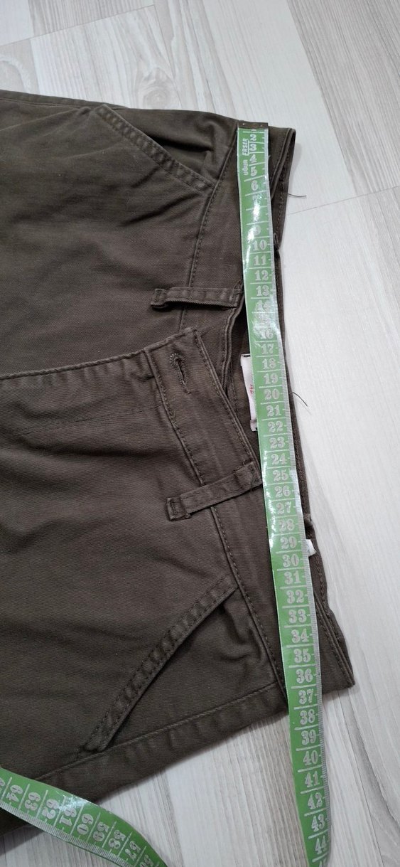 Kot Keten Asker Yeşili Kargo Pantolon - Görsel 5