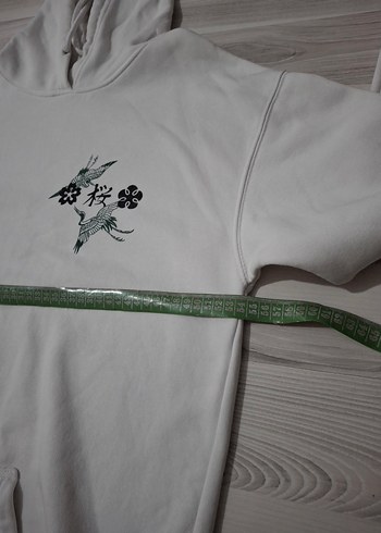 Beyaz Kapüşonlu Kadın Sweatshirt - Görsel 7