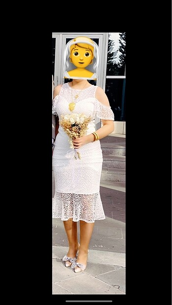 Beyaz abiye elbise - Görsel 4