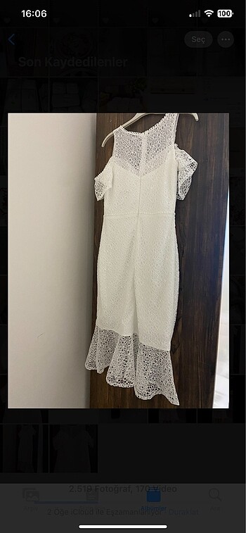 Beyaz abiye elbise - Görsel 3