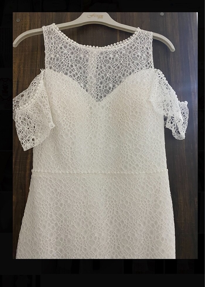 Beyaz abiye elbise - Görsel 2