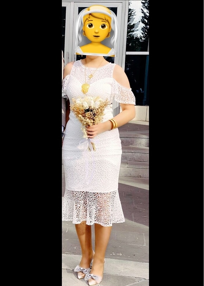 Beyaz abiye elbise - Görsel 4