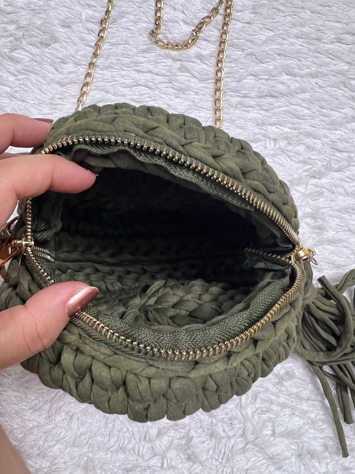 El Örgüsü Haki Çanta - Görsel 4