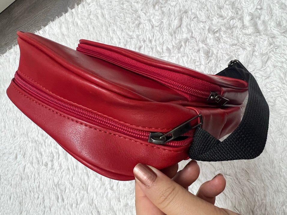 Kırmızı Fermuarlı  Kol Çantası - Görsel 5