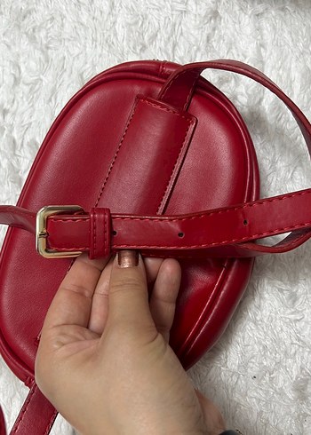 Kırmızı Deri Kadın Çanta - Görsel 4