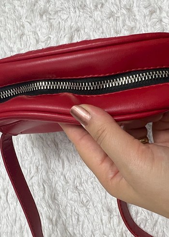 Kırmızı Deri Kadın Çanta - Görsel 2