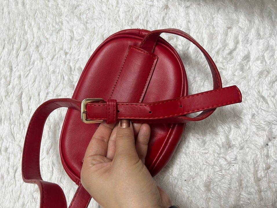 Kırmızı Deri Kadın Çanta - Görsel 4