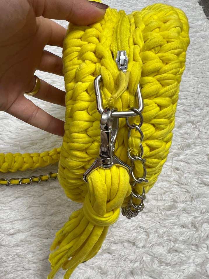 Sarı Örgü Bohem Kadın Çanta - Görsel 4