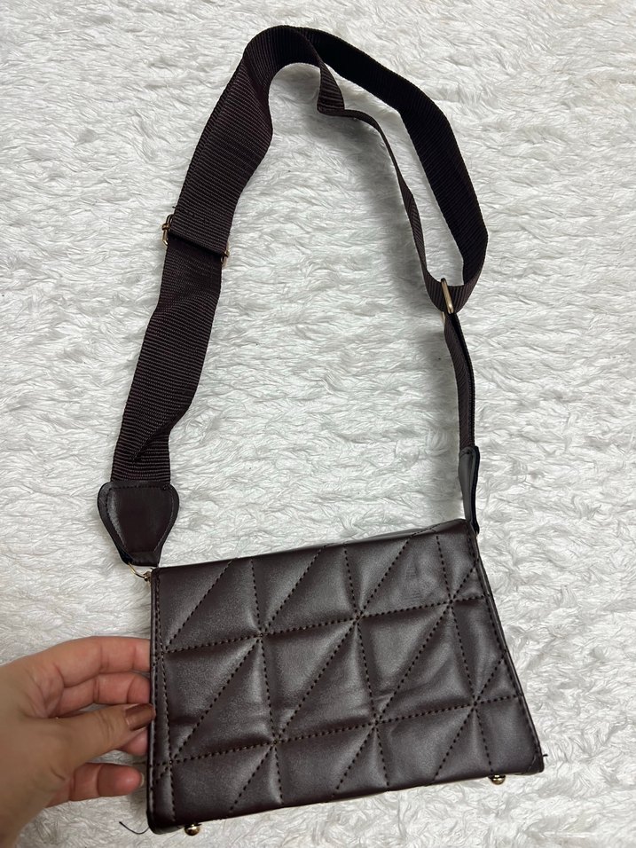 Kahverengi Deri Kadın Omuz Çantası - Görsel 2