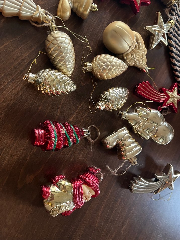 Kırmızı ve Altın Yılbaşı Süsleri Seti - Görsel 4