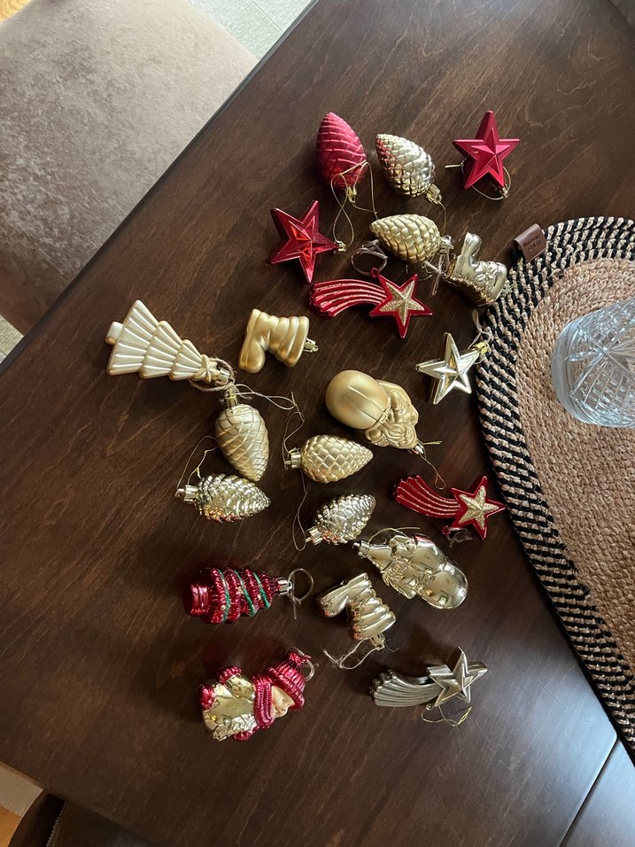 Kırmızı ve Altın Yılbaşı Süsleri Seti - Görsel 3