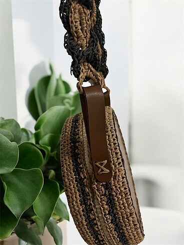 Ahşap plaka örgü çanta - Görsel 6