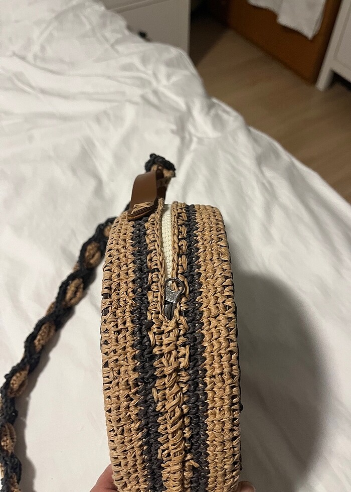 Ahşap plaka örgü çanta - Görsel 2