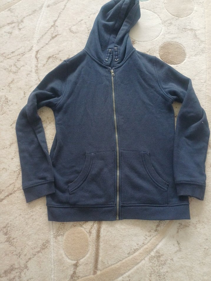 Erkek Çocuk Lacivert Kapüşonlu Fermuarlı Sweatshirt - Görsel 2