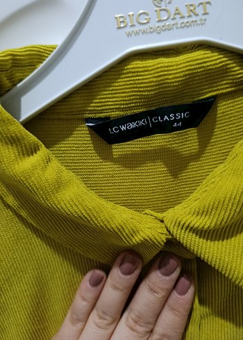 Sarı Düğmeli Keten Gömlek - Görsel 6