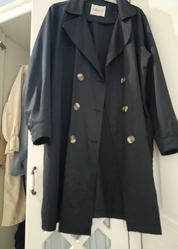 Klasik Siyah Kadın Trençkot - Görsel 4