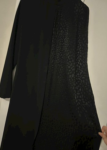 Siyah Uzun Kollu Salaş Siyah Elbise - Görsel 6