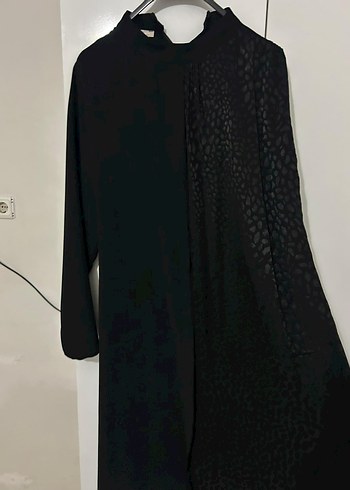 Siyah Uzun Kollu Salaş Siyah Elbise - Görsel 5