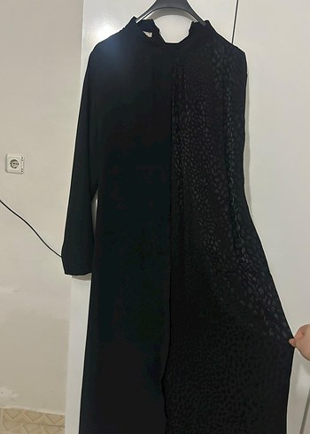 Siyah Uzun Kollu Salaş Siyah Elbise - Görsel 3