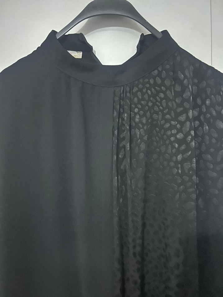 Siyah Uzun Kollu Salaş Siyah Elbise - Görsel 4