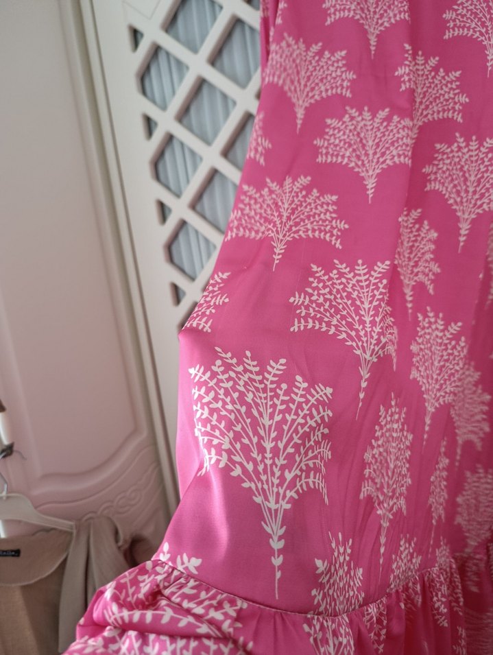 Pembe Uzun Kollu Bohem Renkli Elbise - Görsel 2