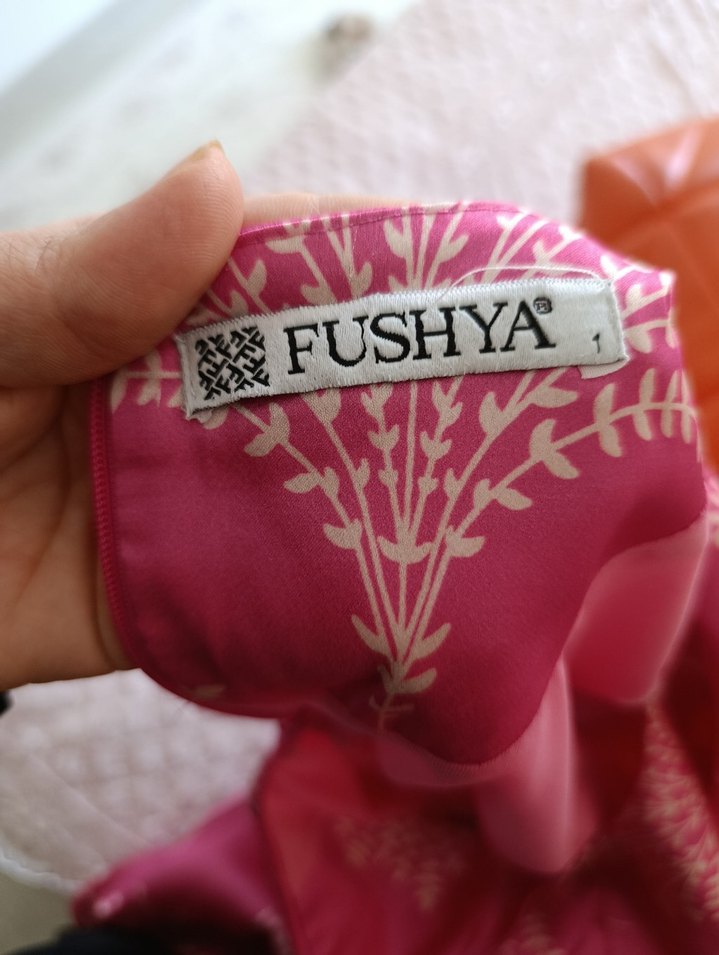 Pembe Uzun Kollu Bohem Renkli Elbise - Görsel 5