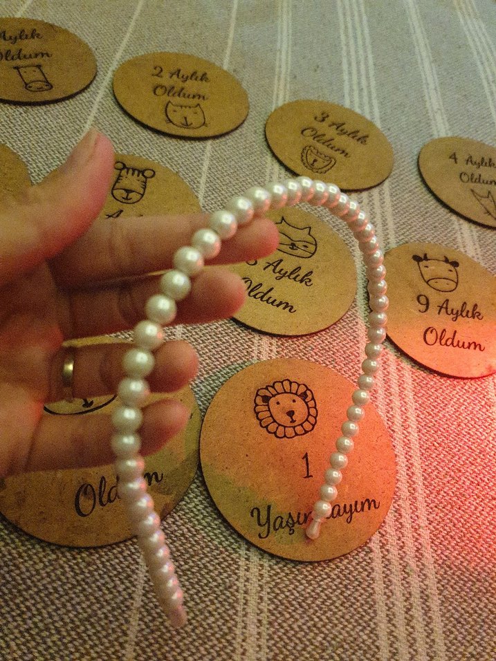 Kahverengi Yuvarlak Mouse Pad Ayıcık Desenli - Görsel 3