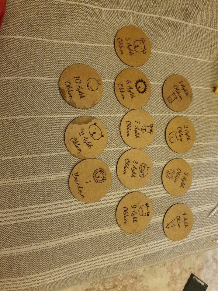 Kahverengi Yuvarlak Mouse Pad Ayıcık Desenli - Görsel 4