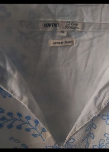 m Beden mavi Renk koton kadin Mavi Mini Katlı Balon Kollu Elbise