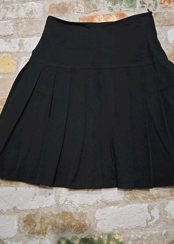 Siyah Pilili Midi Mini Etek - Görsel 5