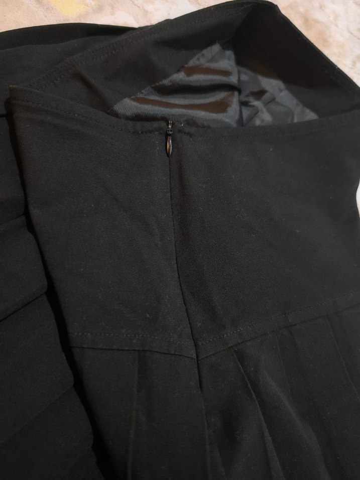 Siyah Pilili Midi Mini Etek - Görsel 4