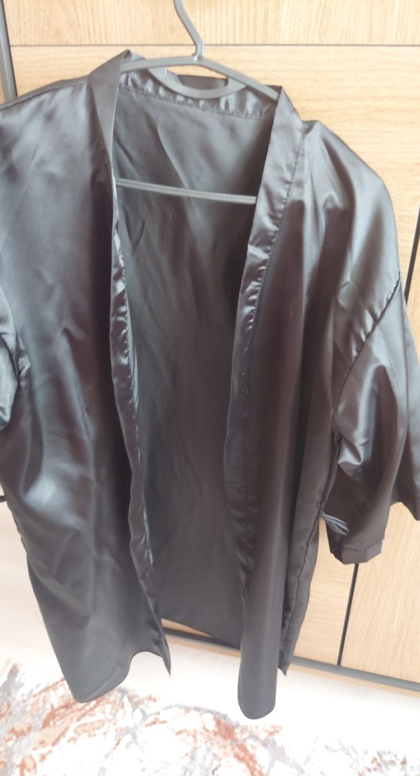 Siyah Midi Kadın Kimono - Görsel 3