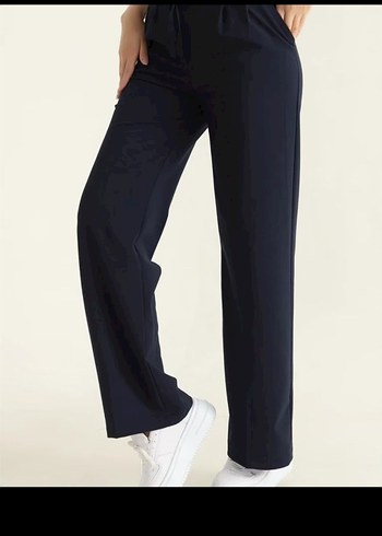 Kemer Detaylı Lacivert Kadın pantolon - Görsel 3