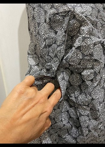 Gri Uzun Kadın Yağmurluk Kapüşonlu panco - Görsel 2