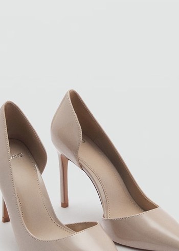 Mango Bej Süet Stiletto Kadın Topuklu Ayakkabı