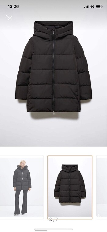 m Beden kapitone anorak mont