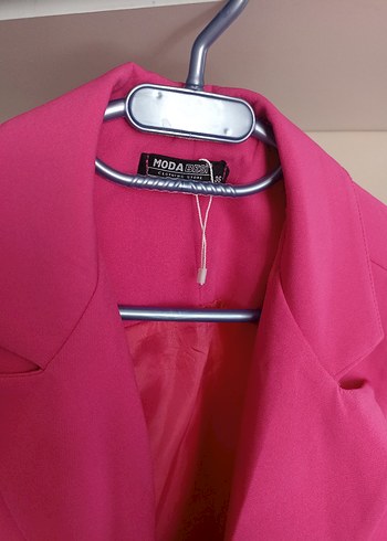 Düğmeli Beyaz Keten Kadın Blazer Ceket - Görsel 4