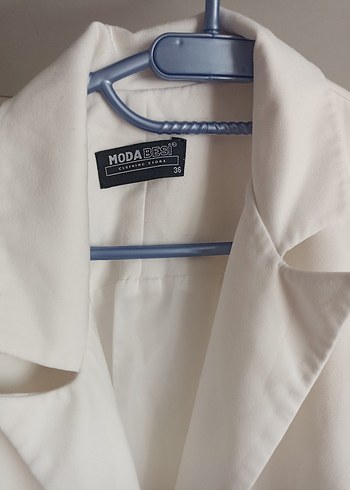 Pembe Düğmeli Kolsuz Midi Blazer - Görsel 5